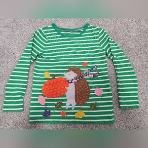 Mini Boden Appliqué Long Sleeve Tee Shirt Hedgehog